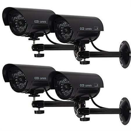 WALI Bullet Dummy Fake Surveillance Security CCTV Dome Camera Indoor Outdoor W/record LED Light +