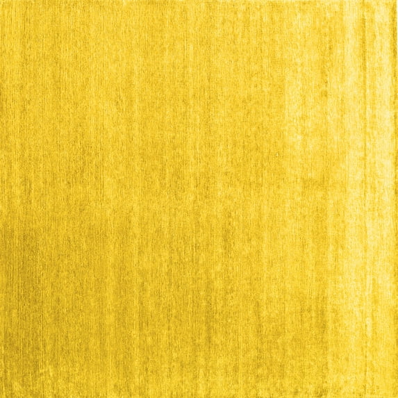 Ahgly Company Indoor Square Abstract Yellow Contemporary Area Rugs, 7' Square