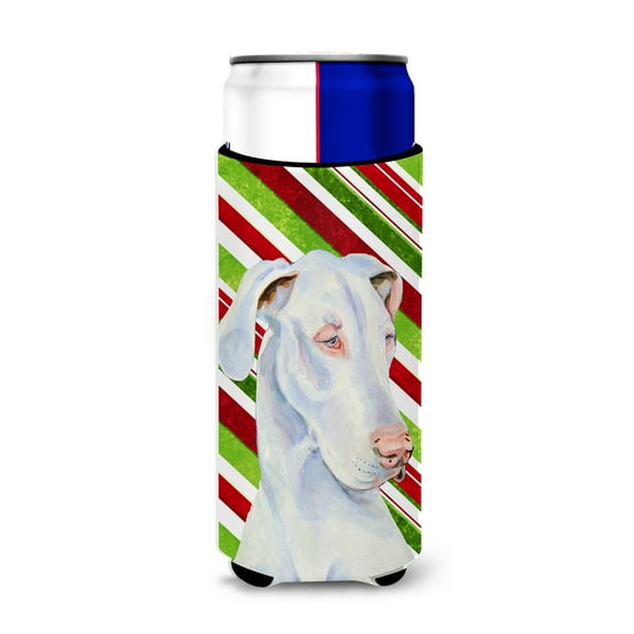 Carolines Treasures LH9221MUK Great Dane Candy Cane Holiday Christmas Ultra Hugger for slim cans Slim Can multicolor