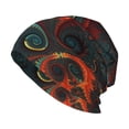 thumbnail image 1 of Beanie Hats for Men and Women, Green Mysterious Spiral Fractal Patterns Adult Unisex Knit Hat Winter Warm Skull Cap, 1 of 7