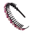 thumbnail image 4 of Diadema de diamantes de imitación antideslizante con dientes Diadema sencilla y moderna con tarjeta para el cabello, diseño de estilo simple pero elegante, 4 of 6