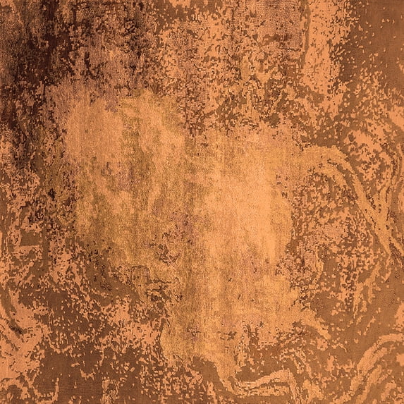 Ahgly Company Indoor Square Oriental Orange Industrial Area Rugs, 5' Square