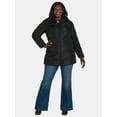 thumbnail image 2 of Big Chill Women's and Women's Plus Chevron Quilted Puffer Jacket with Hood, Sizes S-3X, 2 of 7