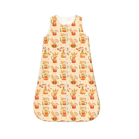 

Honeii Fall Leaves Print Unisex Babies Sleepbag Wearable Blanket Baby Sleeveless Sleeping Bag-Small