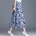 thumbnail image 3 of Falda Floral de malla para Mujer, falda larga de gasa de cintura alta, elegante, con estampado Floral, para primavera, verano y otoño, 2023, 3 of 3