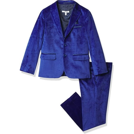 

Isaac Mizrahi Boys Slim Fit 3 Piece Velvet Suit Cobalt 7
