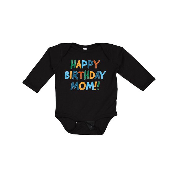 Inktastic Happy Birthday Mom Boys or Girls Long Sleeve Baby Bodysuit