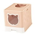 thumbnail image 2 of Hooded Cat Litter Box Detachable Fully Enclosed Cat Toilet Reusable Cat Sand Box pink, 2 of 9