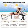 thumbnail image 5 of Nuu Garden Folding Textilene Chaise Lounge Chair, Adjustable 5-Position Portable Tanning Chair with Face Hole Camping Reclining Lounge Chair with Pillow, khaki, 5 of 10