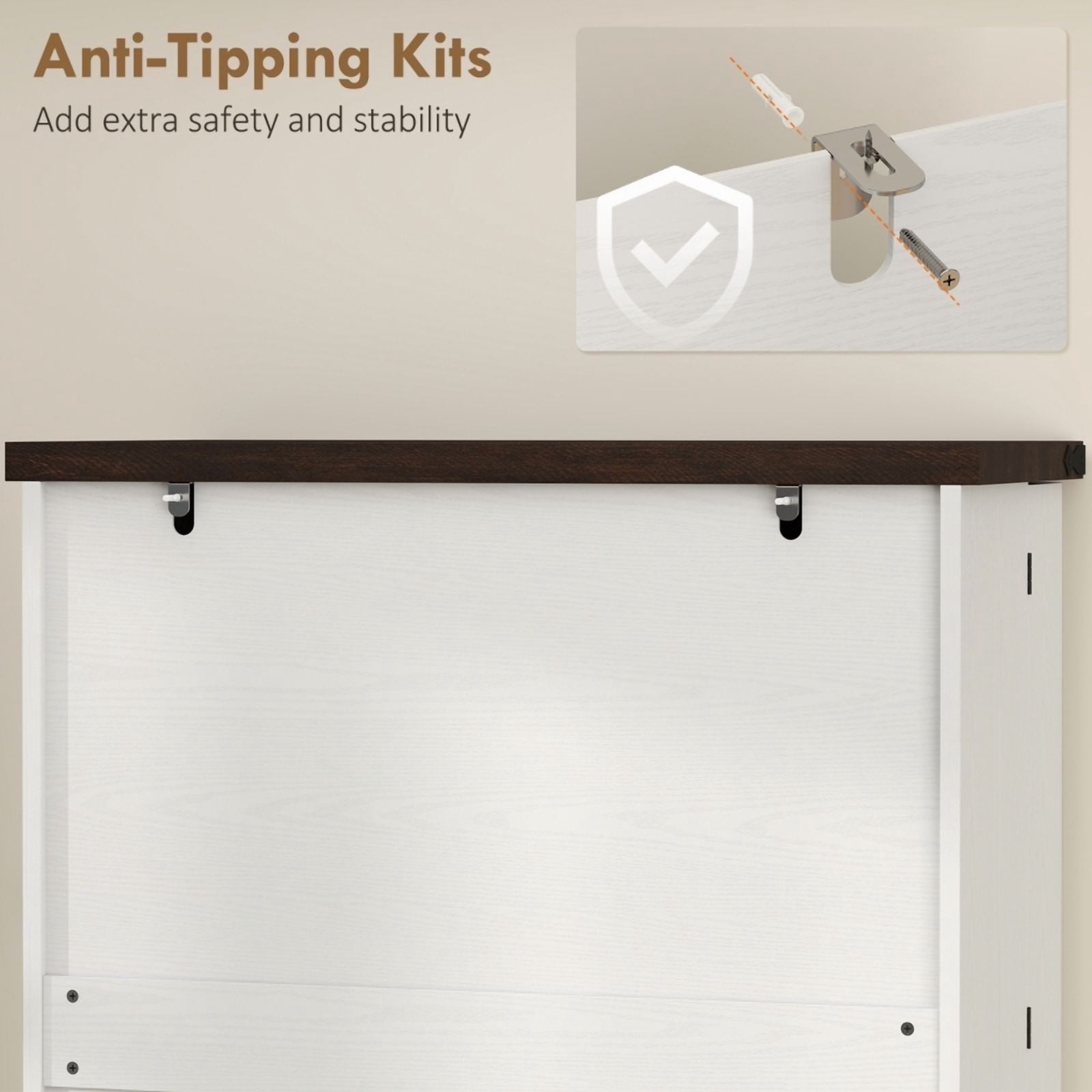 Alvantor Tall Kitchen Pantry Storage Cabinet with Door Racks & Adjustable Shelves 29.9" x 15.7" x 72" White