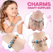 Jewellery Charm Bracelet Set for Kids Girls, Toys for 6-10 Year Old Girls Jewellery Boxes Birthday Gift for Kid Girl Age 7 8 9 10 Kids Arts and Crafts Present for 6-12 Year Old Girl Child