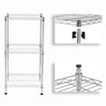 thumbnail image 2 of QXDRAGON 3-Tier Wire Shelving, Adjustable Storage Rack Tower for Bathroom Kitchen 13.78" x 13.78" x 27.56", Silver, 2 of 8