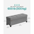 thumbnail image 5 of SONGMICS 43.3" Storage Ottoman Bench Ottoman with Storage Coffee Table Holds Up to 660 lb for Living Room Dove Gray, 5 of 7