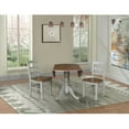 thumbnail image 6 of 42" Solid Wood Dual Drop Leaf Pedestal Dining Table with 2 Madrid Ladder Back Chairs in Distressed Hickory/Stone by International Concepts, 6 of 8