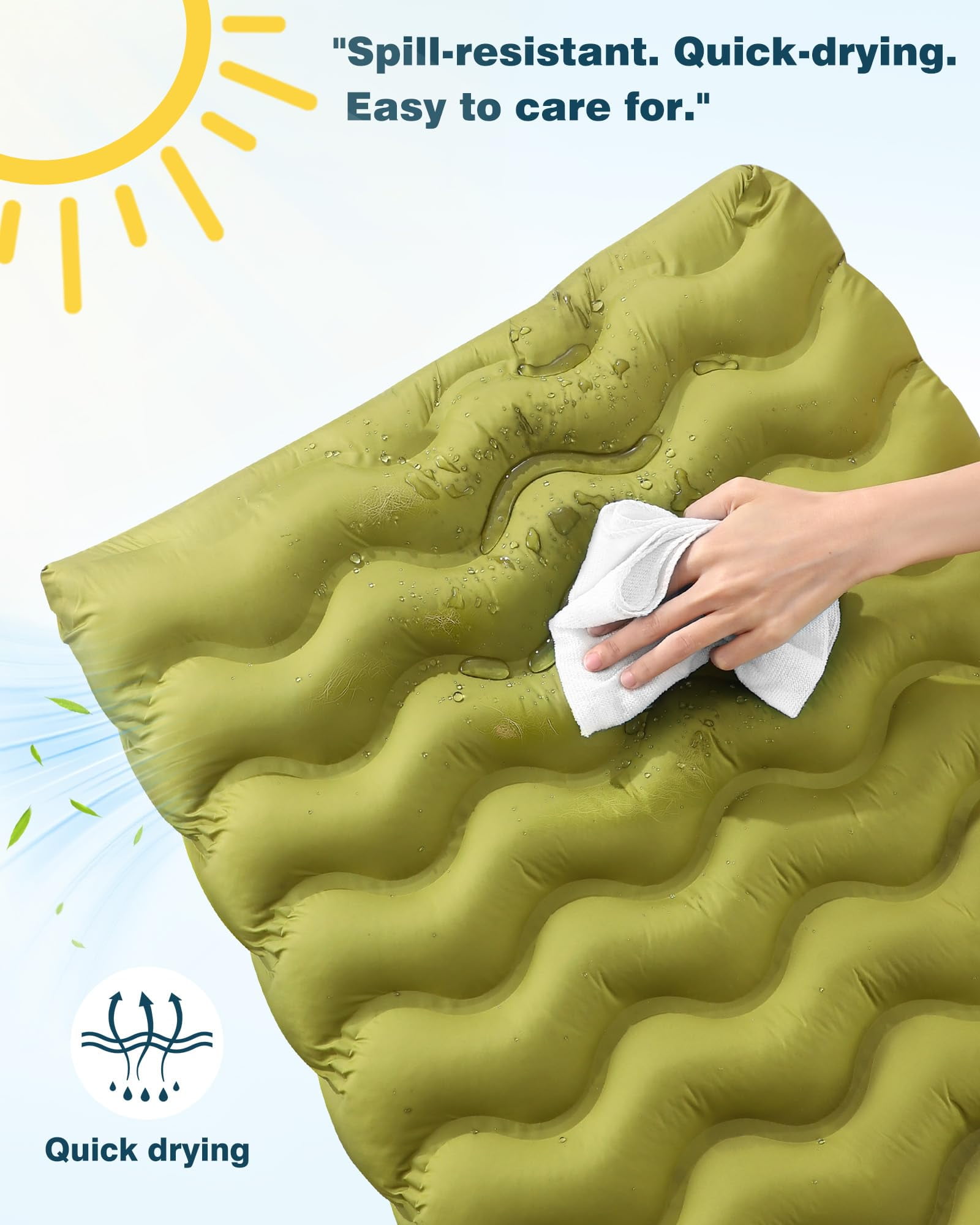 Orthopedic Dog Bed for Large Medium Small Dogs Waterproof Memory Foam Dog Crate Bed Washable Pet Bed with Removeable Cover, 30"x20", Green