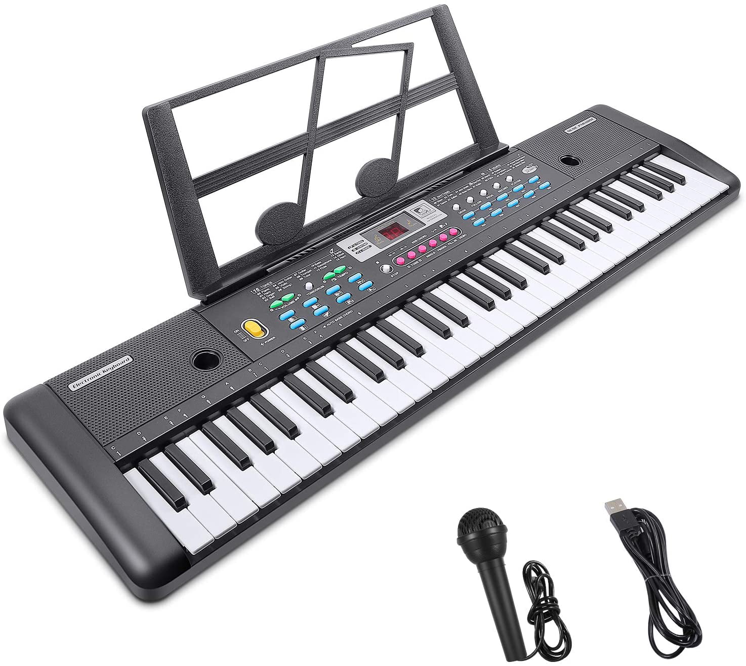 61-Key Electric Digital Keyboard Piano Portable Musical Instruments Toy with Microphone Electronic Piano 