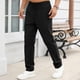 thumbnail image 4 of Ceisia Men's Casual Solid Color Cotton-Linen Drawstring Buttoned Straight-Leg Pants Black XXXL Gifts, 4 of 7