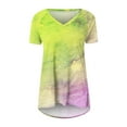 thumbnail image 5 of Women's Fashion Gradient Printed Blouse V-Neck Short Sleeve Loose T-Shirt Tops, 5 of 5