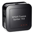 thumbnail image 1 of Digital Optical Audio 1X3 Splitter,Digital SPDIF TOSLINK Optical Fiber Audio Splitter,1 in 3 Out, f, 1 of 5