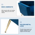 thumbnail image 4 of Upholstered Velvet Armchair Set of 2 Lounge Accent Chair Tufted Back Metal Legs Bedroom Navy, 4 of 7