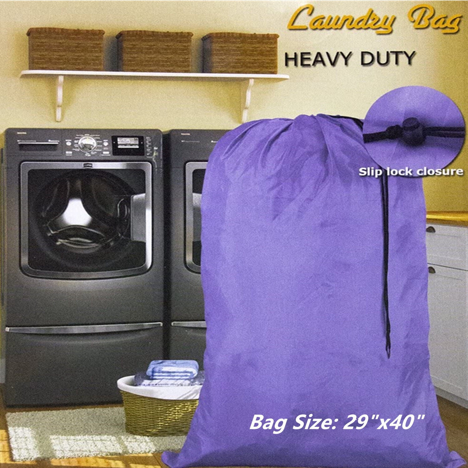 12 Pack Extra Large 29" X 40" Nylon Washable Laundry Bag, Heavy Duty Hamper Drawstring, Assorted Colors