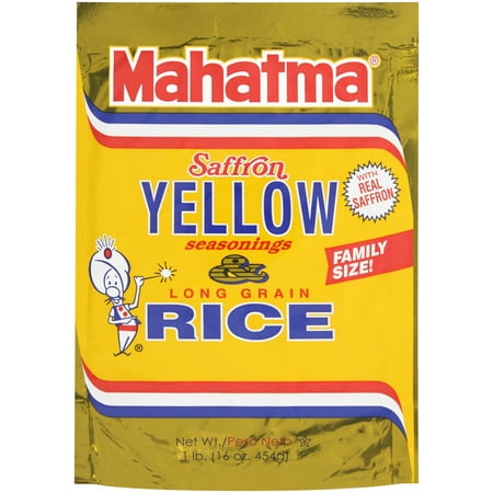 (3 Pack) Mahatma Saffron Yellow Seasonings & Long Grain Rice 16 oz (Best Yellow Rice Recipe)