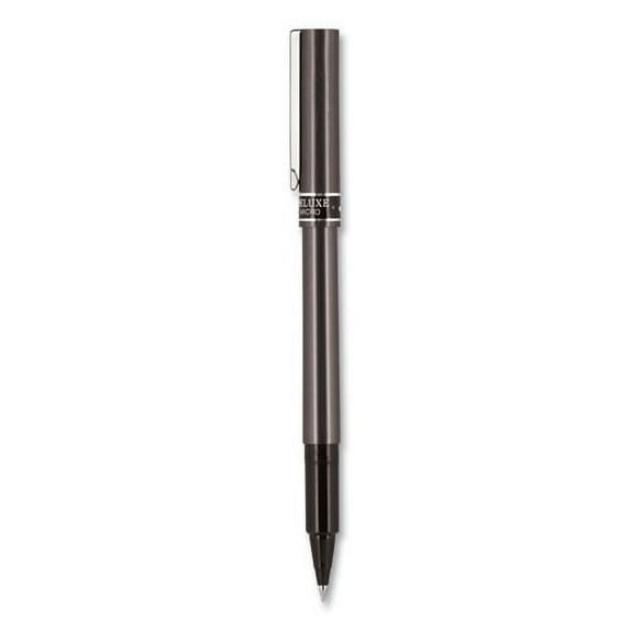 Deluxe Roller Ball Pen, Stick, Micro 0.5 Mm, Black Ink, Metallic Gray Barrel, Dozen | Bundle of 2 Dozen