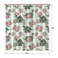 thumbnail image 5 of LightGreen Dinosaurs Floral Pattern Shower Curtain 72"x72" ,Bathroom Decorative Shower Curtains Set with 12 Hooks,Modern Waterproof Washable Shower Curtain, 5 of 6