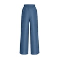 thumbnail image 6 of Women's Soft Fabric Mid Waisted Tummy Control Double Pocket Leggings, Slim Fit Midi Length Casual Pants, Yoga, Gym, Lounge, Daily Wear, Stretchy Pull On Trouser | TruBelle,Blue 3XL, 6 of 9