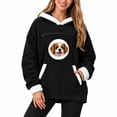 thumbnail image 2 of AURORADY Pet Pouch Hoodie for Women Oversized Fleece Sweatshirt with Zipper Cat Dog Carrier Pullover Top, 2 of 9