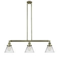 thumbnail image 5 of Innovations Lighting  Cone 3 Light 40" Stem Hung Island Light Antique Brass/Seedy, 5 of 5