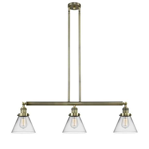 Innovations Lighting 213-S Large Cone Cone 3 Light 40" Wide Commercial Linear Chandelier -
