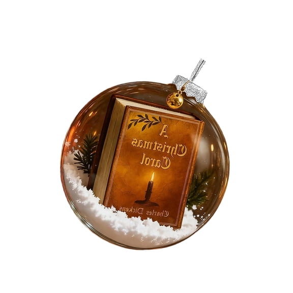 Shatters Proof Acrylic Christmas Carol Miniature Book Ornament Portable Sturdy Decoration For Christmas Tree Door Curtain