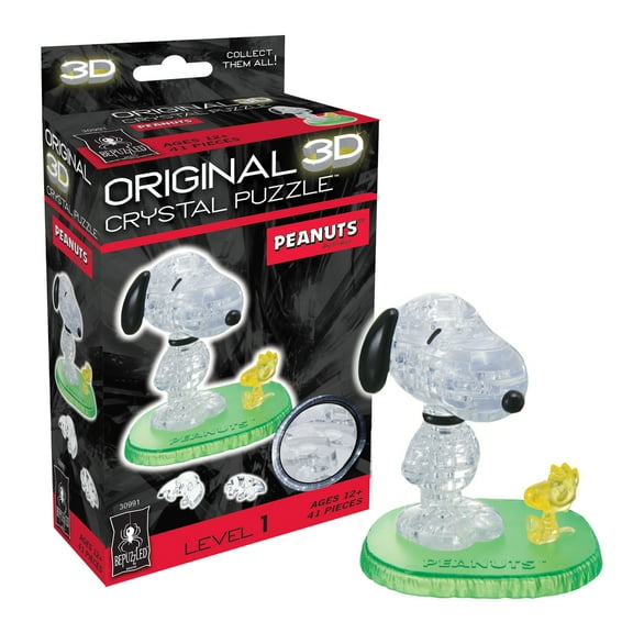 Snoopy & Woodstock Original 3D Crystal Puzzle by BePuzzled, Ages 12 and Up