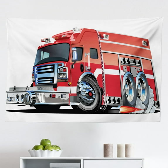 Cars Tapestry, Classic Italian Model Nostalgic Car 50's Star Sign Pop Art Hobby Old-Fashion Image, Fabric Wall Hanging Decor for Bedroom Living Room Dorm, 2 Sizes, Brown Black, by Ambesonne