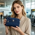 thumbnail image 6 of Cevemin Travel Toiletry Bag - Three-Zipper Waterproof Oxford Cloth Cosmetic Organizer with Portable Hook for Men and Women, Ideal Size 9.45x5.91x1.18in for Bathroom and Travel, 6 of 6