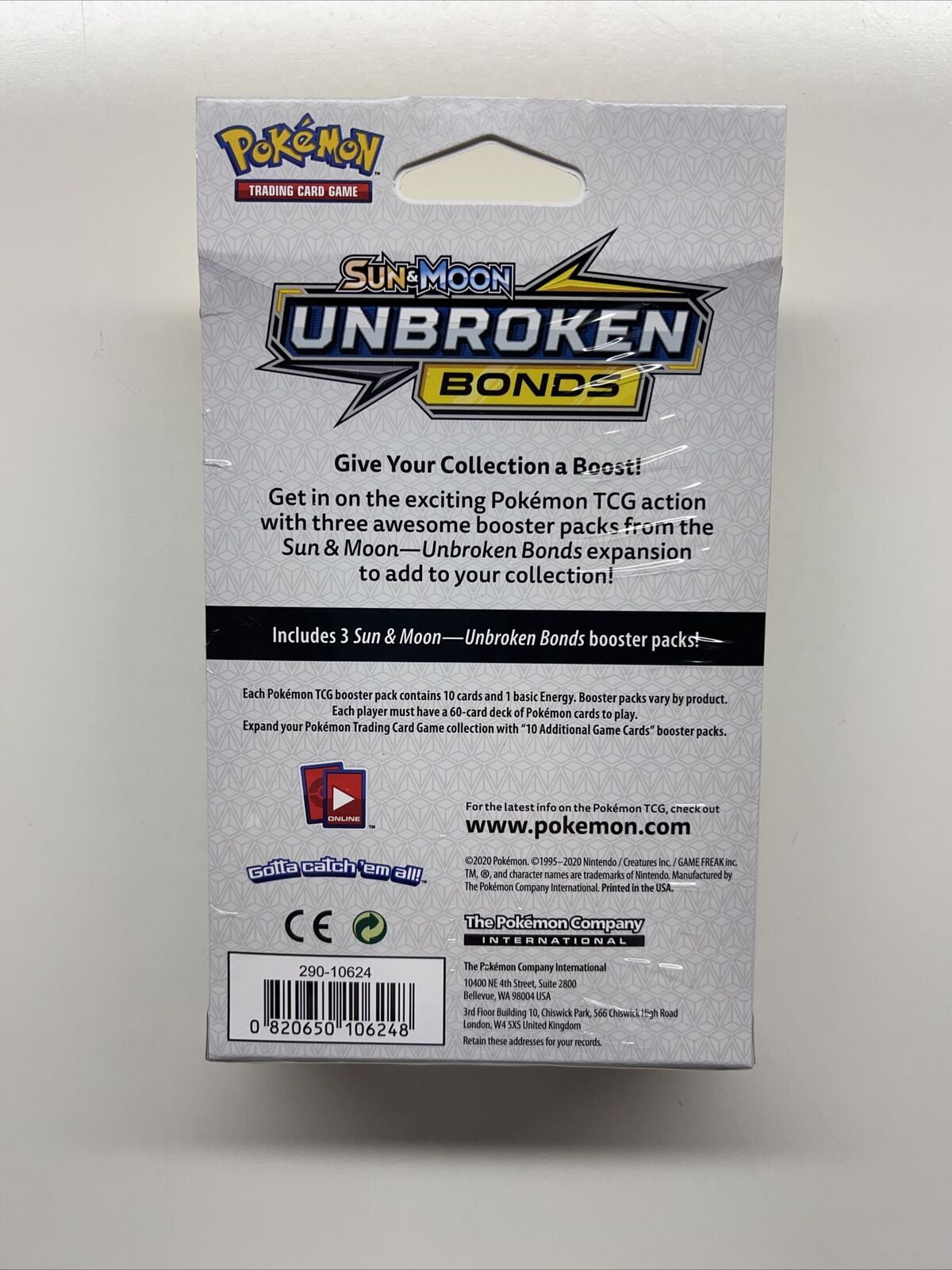 BRAND NEW Pokemon TCG Unbroken Bonds Hanger Box 3 Booster Packs! 