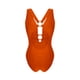 thumbnail image 5 of Trajes de Baño de Corte Alto para las Mujeres Correa sin Espalda Color Sólido con Cojín de Pecho Verano Inalámbrico, 5 of 7