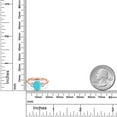 thumbnail image 6 of Gem Stone King 18K Rose Gold Plated Silver Green Turquoise and White Created Sapphire Engagement Ring for Women | 2.00 Cttw | Oval 9X7MM | Gemstone Birthstone | Size 8, 6 of 6