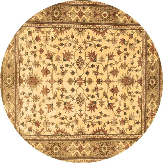Ahgly Company Indoor Round Persian Brown Traditional Area Rugs, 3' Round
