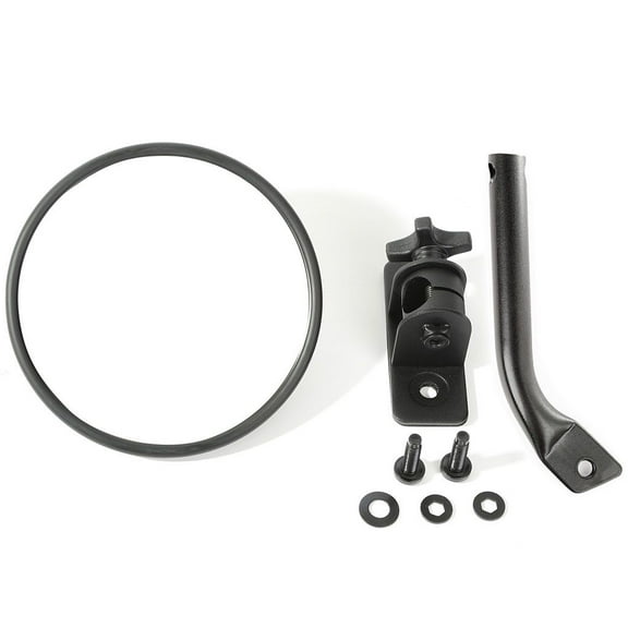 Rugged Ridge by RealTruck Stubby Trail Mirrors for Wrangler TJ/JK | Round, Textured Black | 11025.19 | Compatible with 1997-2018 Jeep Wrangler TJ/JK