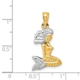 thumbnail image 3 of FJC Finejewelers 14k Yellow Gold with Rhodium 3d Mermaid Charm, 3 of 6