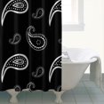 thumbnail image 4 of Waterproof Paisley Black Shower Curtain 72x72 Inch Boho Style Polyester Unique Shower Curtain for Bathroom Hotel Home Decor with 12 Plastic Hooks, 4 of 5