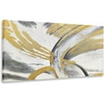 thumbnail image 6 of AEFER Abstract Wall Art Black and White Grey Gold Leaf Canvas Paintings Wall Decor Framed Artwork for Living Room Kitchen Hallway Office Wall Decor 20x40 In, 6 of 6
