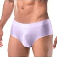 thumbnail image 3 of Swuxness Mens Mid-Rises Soft Comfy Brief, Men Sport Underpants, Men's Solid Color High Elasticity Mid Waist Briefs Comfortable Soft Stretch Panties Purple, L, 3 of 4