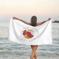 thumbnail image 3 of Toalla de playa con fluidez en idioma de las aves Toallas de baño de microfibra Manta de playa suave para desfiles Natación Yoga Mujeres Hombres, 3 of 4
