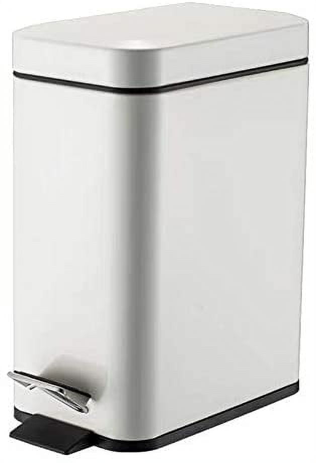 PIKADINGNIS 1.3 Gallon Rectangular Small Steel Step Trash Can
