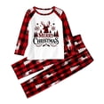 thumbnail image 6 of SUXIAN Family Matching Christmas Pajamas Crew Neck Long Sleeve Top Plaid Pants Soft Cozy Holiday Sleepwear Two Piece Set, 6 of 7
