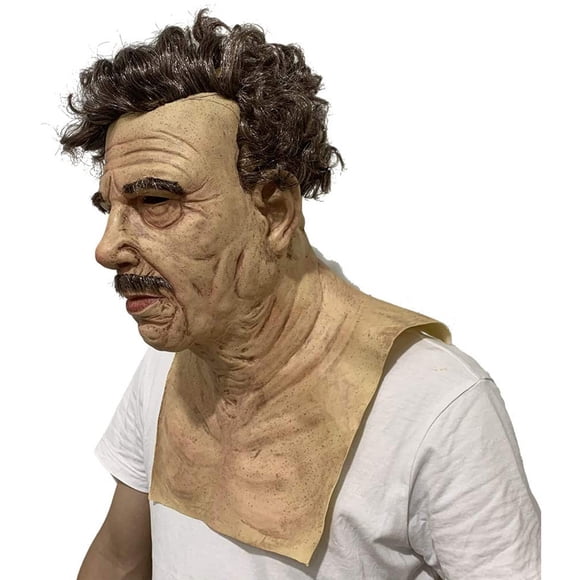 Halloween látex viejo cara cubierta Halloween vestido elegante cabeza para mascarada sombrero realista