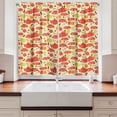 thumbnail image 2 of Ambesonne Yellow Kitchen Curtains, Cup with Dots and Fruits, 55"x39", Yellow Scarlet, 2 of 3